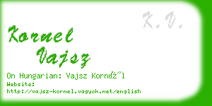 kornel vajsz business card